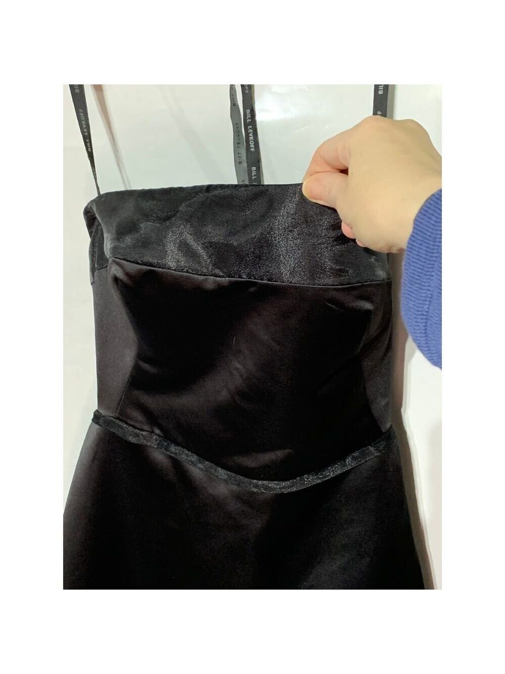 Bill Levkoff Women's Formal Prom Cocktail Fitted A Line Strapless Black Size 4 - Picture 8 of 9